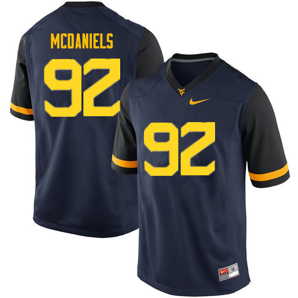 Men #92 Dalton McDaniels West Virginia Mountaineers College Football Jerseys Sale-Navy - Click Image to Close
